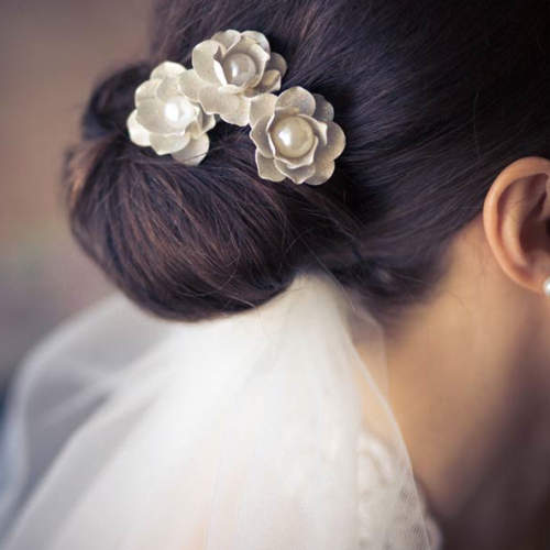 Bride Hair Ideas Smart Bun Flowers Elegant